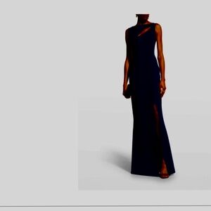 Chiara Boni La Petite Robe Sleeveless Cutout Gown Color: Blu notte Size: 2